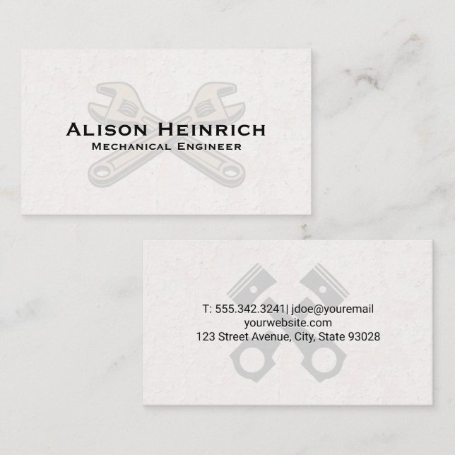 Cartão De Visita Motor Do Carro Do Pistão | Molas (Frente/Verso)