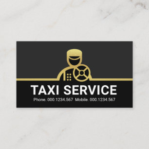 Cartão De Visita Motorista Chauffeur de Ouro Dirigindo