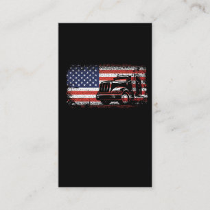Cartão De Visita Motorista de caminhão americano Bandeira norte-am