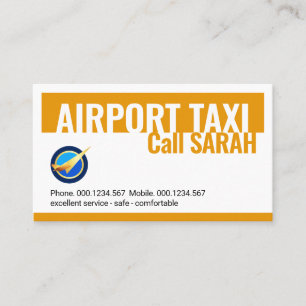 Cartão De Visita Motorista de Táxi Amarelo do Aeroporto