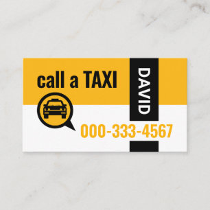 Cartão De Visita Motorista de Táxi Amarelo Elegante