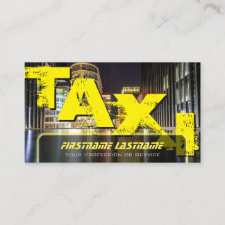 Cartão De Visita Motorista de táxi profissional taxista táxi amarel