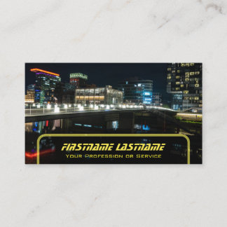 Cartão De Visita Motorista de táxi taxista táxi amarelo luzes de ne