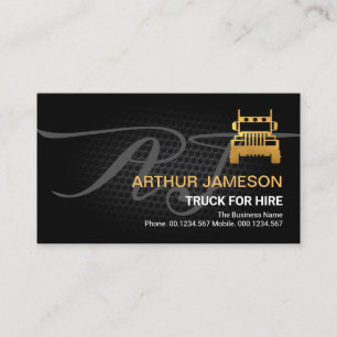 Cartão De Visita Motorista Dourado de Caminhão Black Wire Mesh Vig