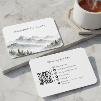 Cartão De Visita Mountain Rental Tour Guide QR Code Business Card