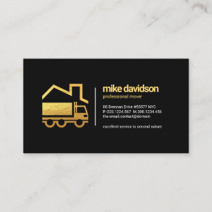 Cartão De Visita Movimentação do Caminhão Dourado Retroativo de 