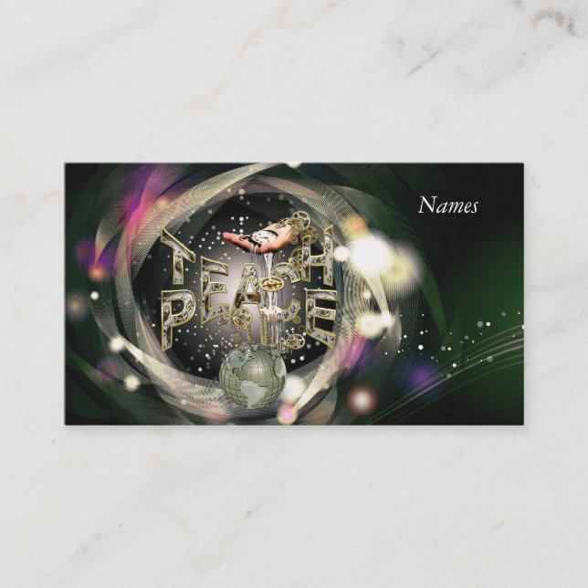 Cartão De Visita Movimento de Paz de Ensino (Frente)