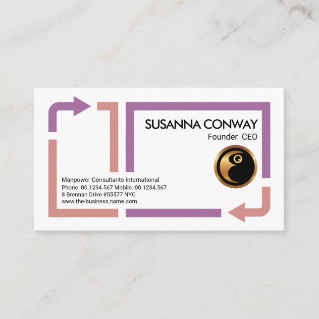 Cartão De Visita Movimento de Seta Borda Frame Pessoal (Frente)