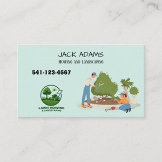 Cartão De Visita Mowing and Landscaping Business Card