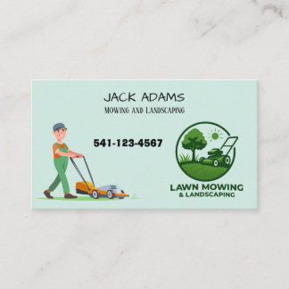 Cartão De Visita Mowing and Landscaping Business Card