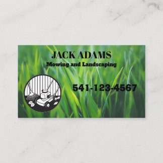 Cartão De Visita Mowing and Landscaping Business Card