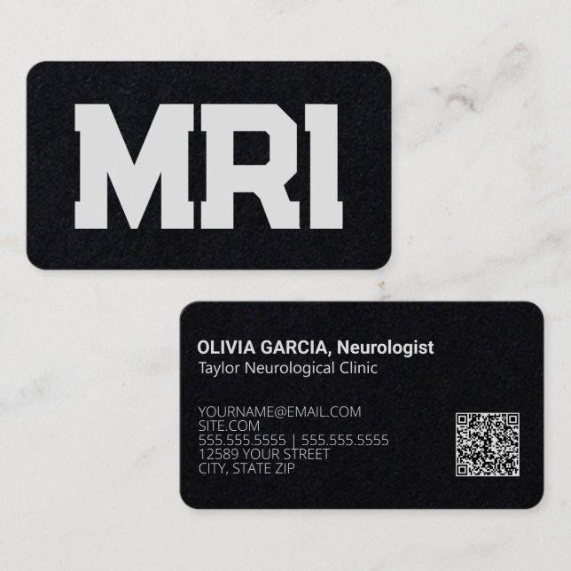 Cartão De Visita MRI Neurologia Personalizada QR (Frente/Verso)