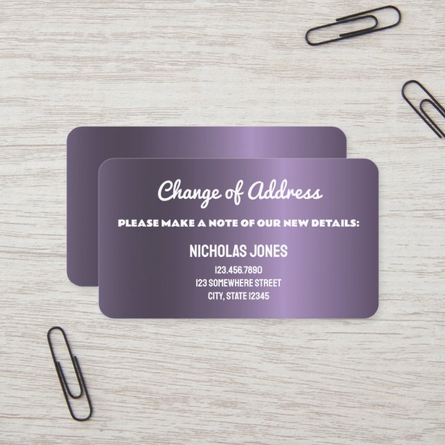 Cartão De Visita Mudança de endereço linda (Frente/Verso In Situ)