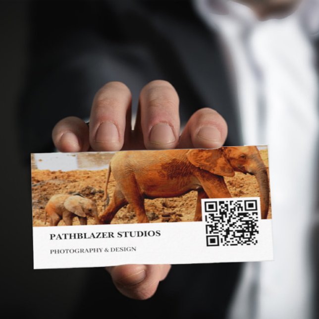 Cartão De Visita Muddy Mãe e Elefante | Fotografia de animais selva (Criador carregado)