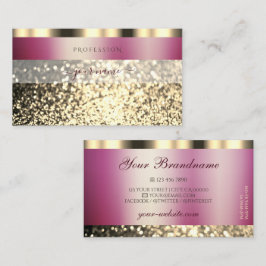 Cartão De Visita Muito Luxuosa Borgonha e Dourada Espumante