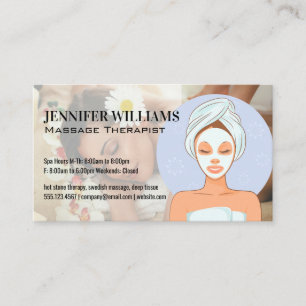 Cartão De Visita Mulher Apreciando Massagem nas Costas Dia de Spa