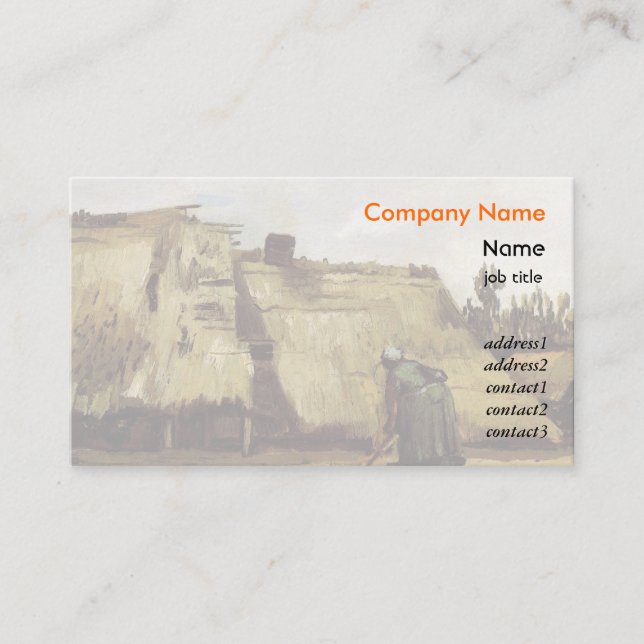 Cartão De Visita Mulher camponesa cavando em frente ao seu algodão  (Frente)