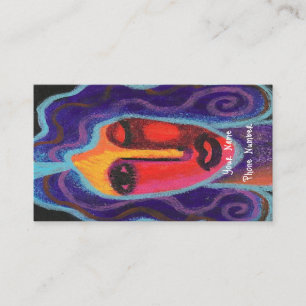 Cartão De Visita Mulher com Cabelo Púrpura