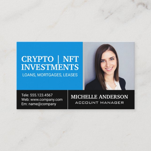 Cartão De Visita Mulher de Negócios Sorrindo | Finanças das empresa (Frente)