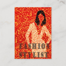 Cartão De Visita Mulher do encanto no impressão vermelho do