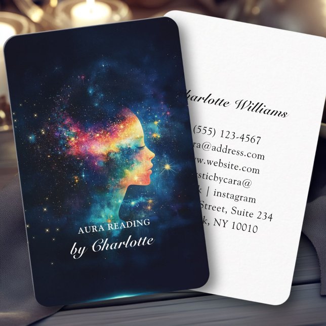 Cartão De Visita Mulher do Universo Místico (Mystic Universe Woman Business Card)