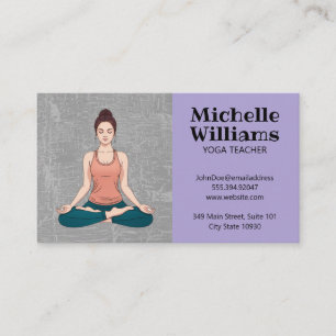 Cartão De Visita Mulher em Meditação de Yoga Saúde