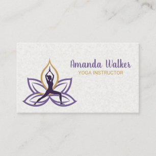 Cartão De Visita Mulher em Yoga Pose   Flor de Lotus