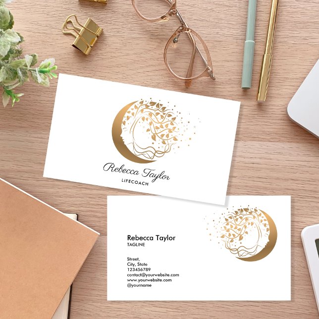 Cartão De Visita mulher espiritual feminina treinadora da vida (Criador carregado)