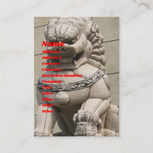 Cartão De Visita Mulher Guardiã Chinesa Lion Foo 石 Cão 獅