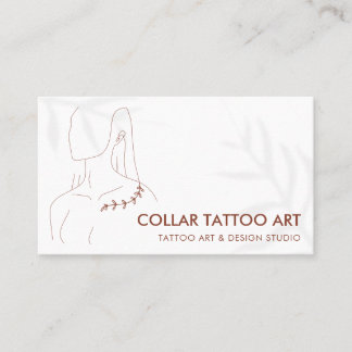 Cartão De Visita Mulher: Jewelry Store Plant Collar Bone Tatuagem