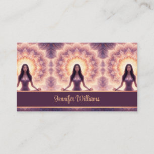 Cartão De Visita Mulher Meditação Mandala Brilhante Nome Personaliz