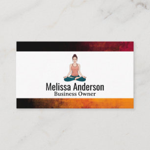 Cartão De Visita Mulher Meditando Pose de Yoga