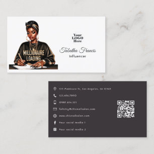 Cartão De Visita Mulher Negra Empoderada Design Inspirador