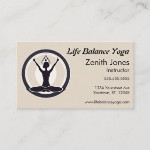 Cartão De Visita Mulher no instrutor Half-Lotus Yoga