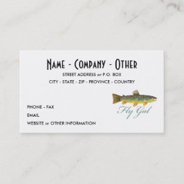 Cartão De Visita Mulher que pesca voo