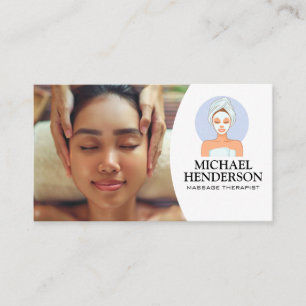 Cartão De Visita Mulher recebendo massagem craniana Dia de Spa