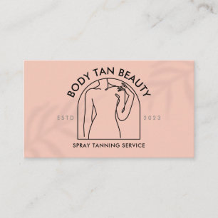 Cartão De Visita Mulher Rosa Coral Tocando Ombro Janela Spa