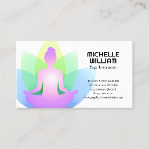 Cartão De Visita Mulher sentada em Lotus