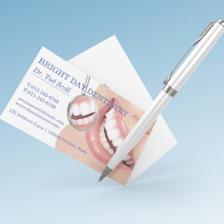 Cartão De Visita Mulher sorri Cosmética Odontologia dentária