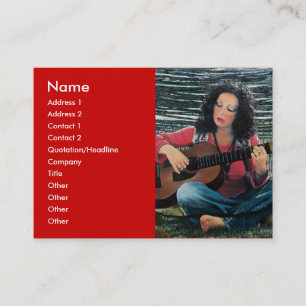 Cartão De Visita Mulher Tocando Música Com Violão Acústico