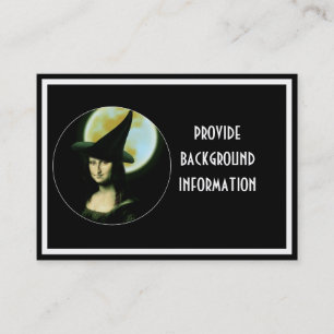 Cartão De Visita Mulher Witchy Mona Lisa Halloween