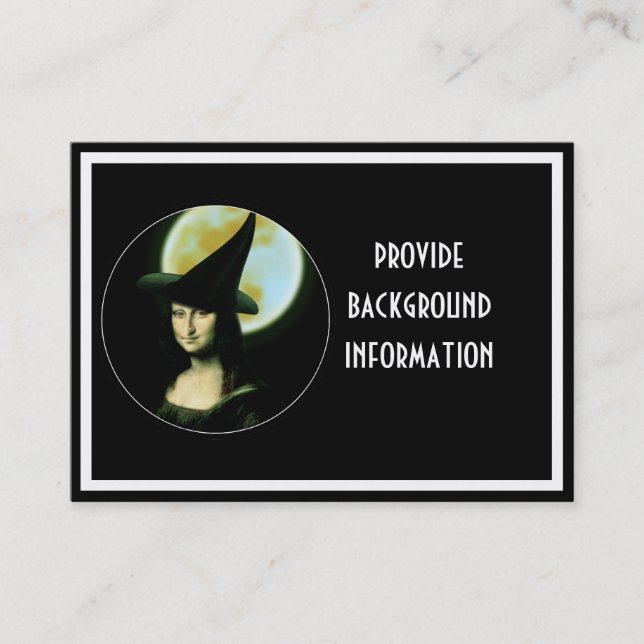 Cartão De Visita Mulher Witchy Mona Lisa Halloween (Frente)