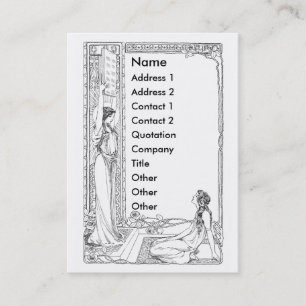 Cartão De Visita Mulheres de Nouveau da arte com rosas e Sun