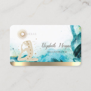 Cartão De Visita Mulheres de Yoga Silhueta Abstrata