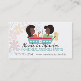 Cartão De Visita Mulheres do afro-americano do conjunto da refeição