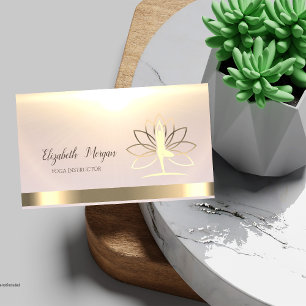 Cartão De Visita Mulheres Douradas Silhouette Lotus Yoga Instrutora