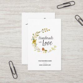 Cartão De Visita Multicolored Autumn Handmade with Love Quote