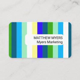 Cartão De Visita Multicoloured Striped Self-employed Branding
