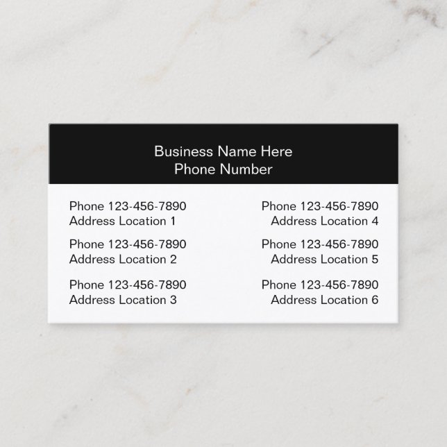 Cartão De Visita Multiple Location Business Cards Design Layout (Frente)