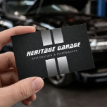 Cartão De Visita Muscle Car Restoration Racing Stripes Black<br><div class="desc">Strong and clean racing stripe business card designed for muscle car and classic car restoration specialists. The bold stripe layout adds a modern performance feel while still appealing to restoration-focused clients. Perfect for restoration shops, vintage car specialists, and muscle car garages. Customize with your business details to create a professional...</div>